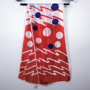 Vintage Mod Italian Scarf, 1970s , Geometric, Polyester